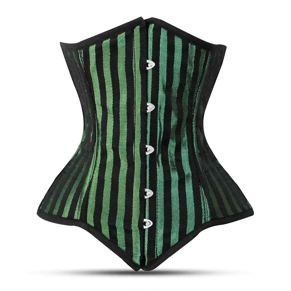Green Brocade corset top - Under Bust Corset – Miss Leather Online