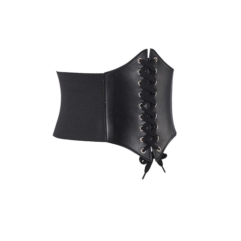 Sexy Black PVC Gothic Underbust Corset Belt
