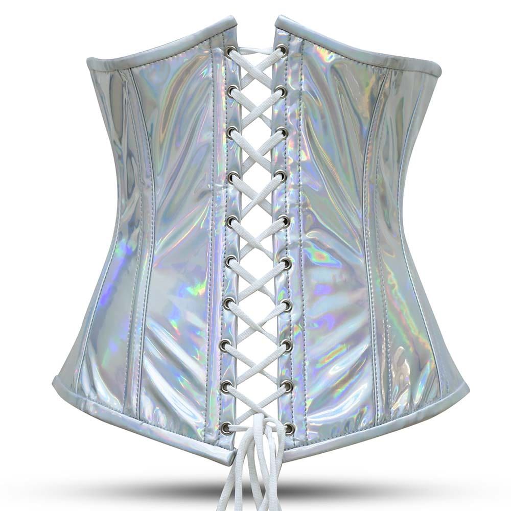 Shiny PVC overbust steel-boned authentic heavy corset, different
