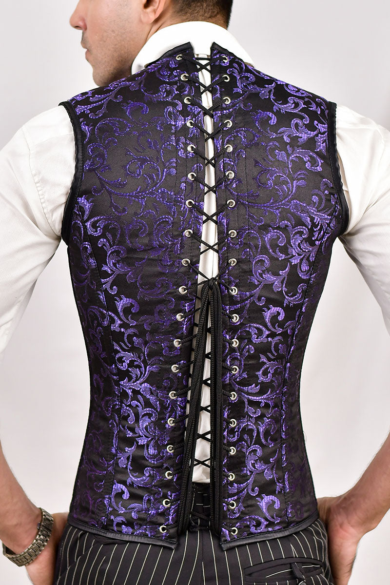 Brocade Men corset vest 