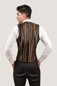 Golden Line Brocade Corset Vest