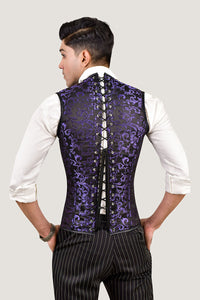 Brocade Men corset vest 