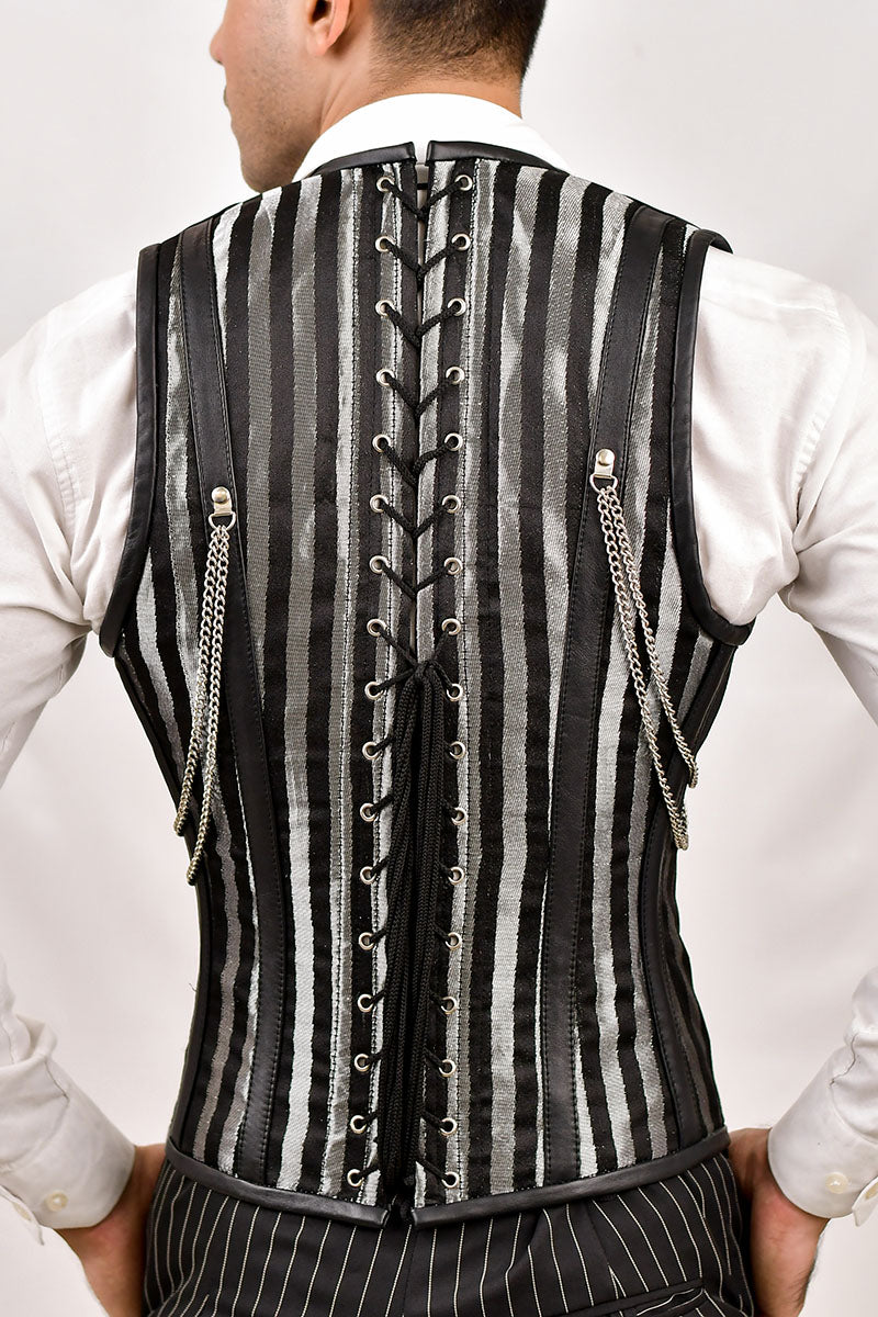 Golden Line Brocade Corset Vest