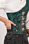 Mens Brocade Corset with Shoulder Strap