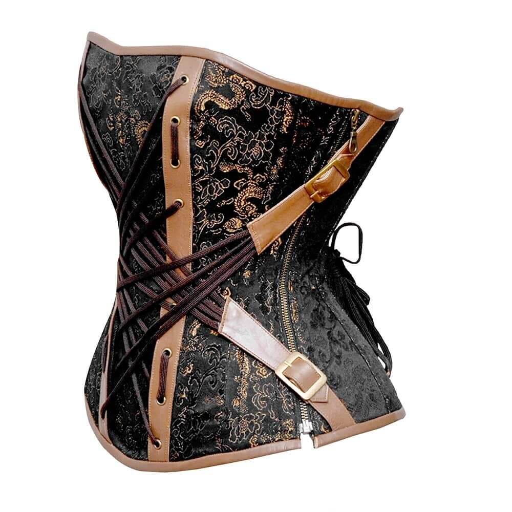 Brown Lacemade corset - Under bust – Miss Leather Online