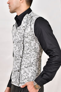 Brocade Men corset vest 