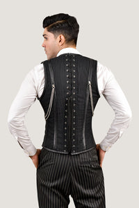 Golden Line Brocade Corset Vest