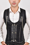 Golden Line Brocade Corset Vest