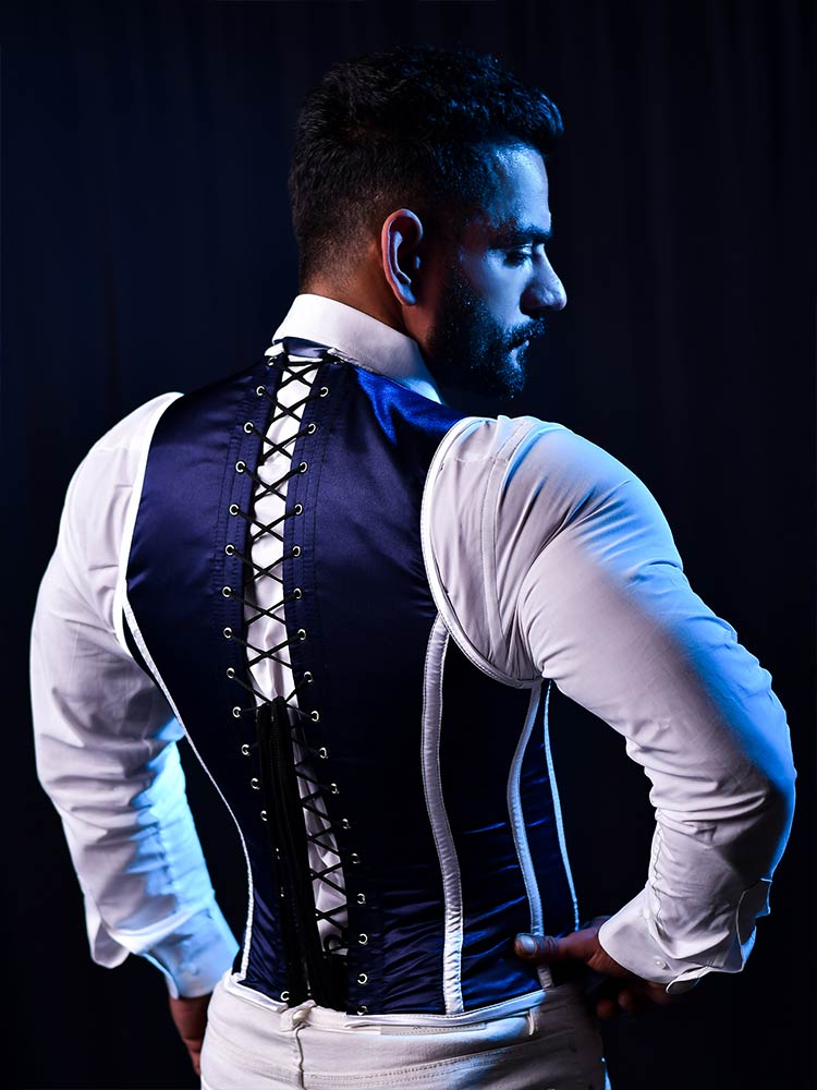 Men corset vest - Satin Male Corset – Miss Leather Online