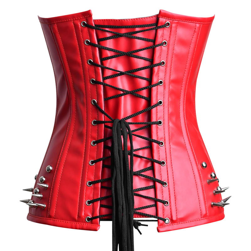 Red Leather corset Top