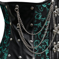 Steampunk Green Brocade Corset Top