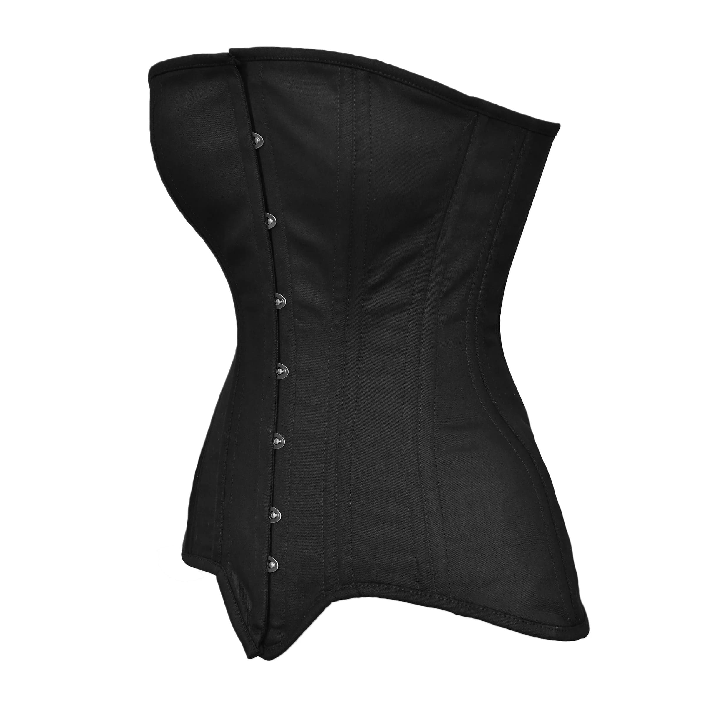 Black Authentic Cotton Over bust Training Corset