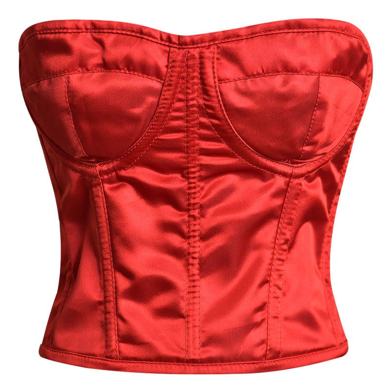 Red Satin corset top