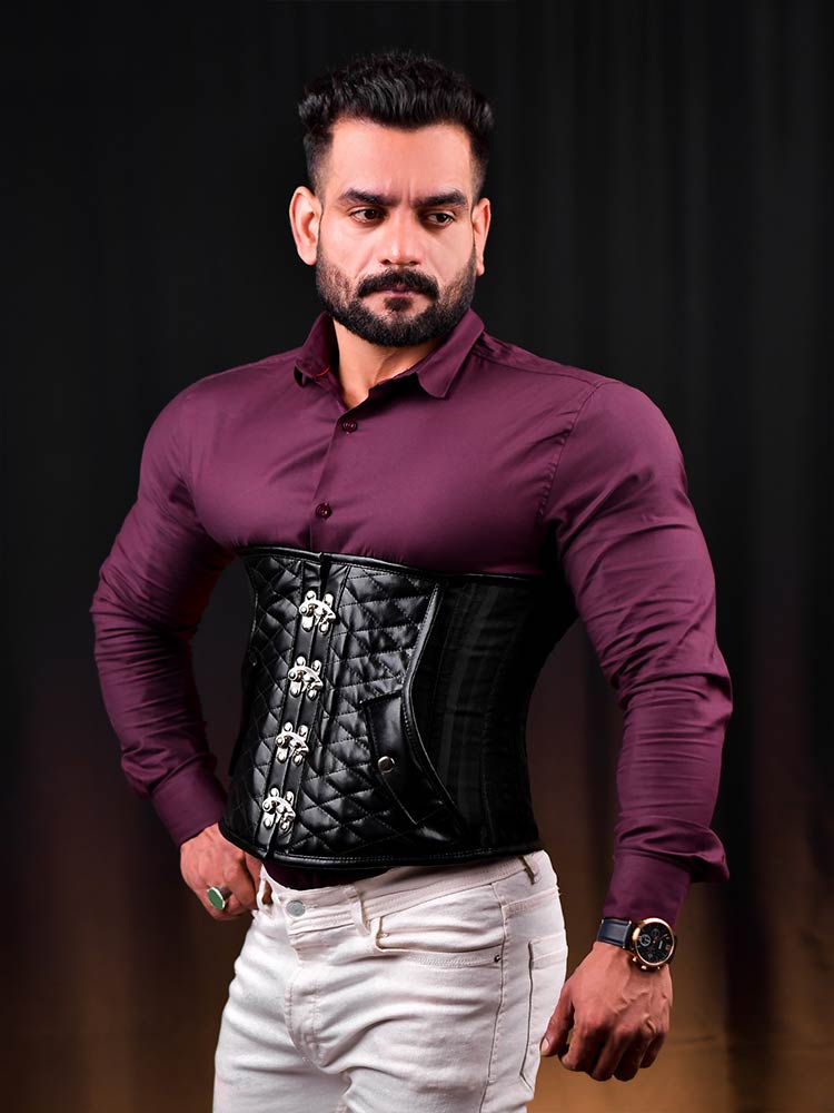 Black Leather Men corset