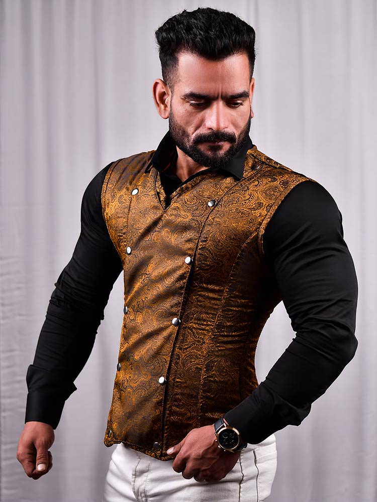 Male corset vest