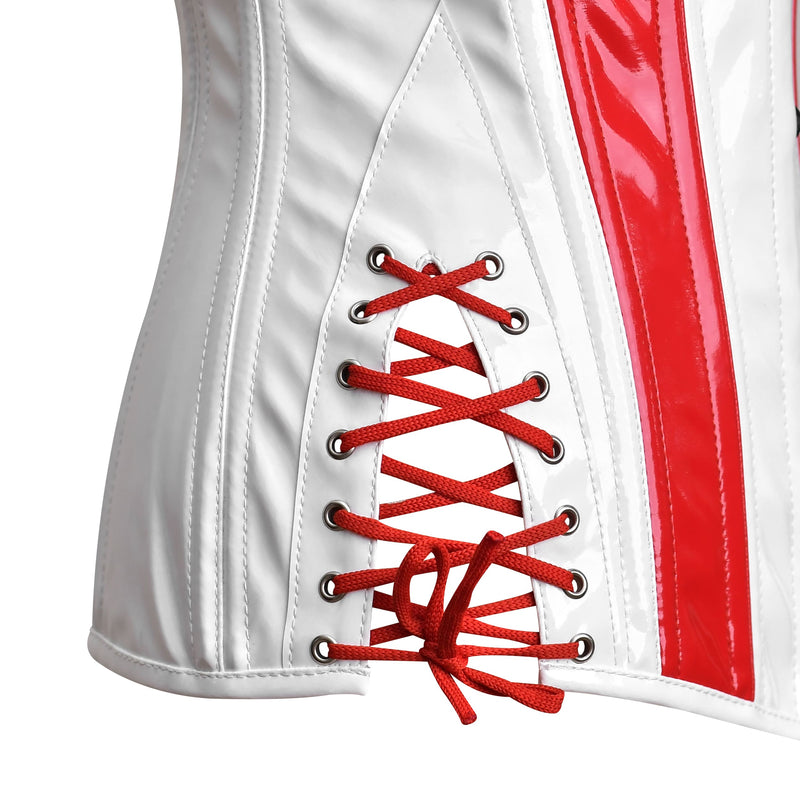 Red and white corset