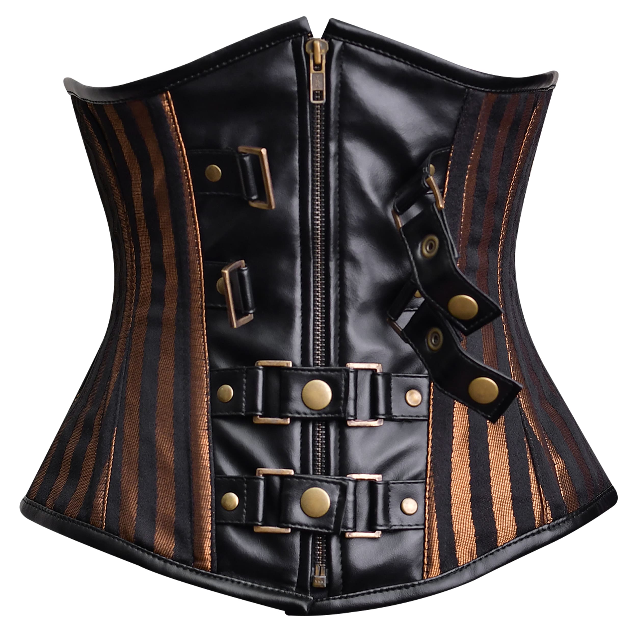 NWOT Steampunk Military Brown online Brass Corset Story Corset Top