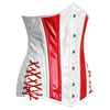 Red and white corset