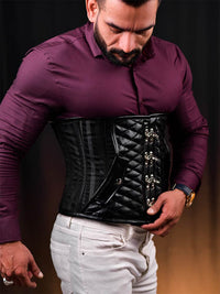 Black Leather Men corset