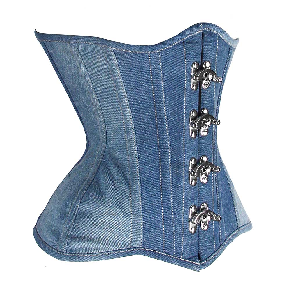 Blue Plus size steampunk Over Bust corset – Miss Leather Online