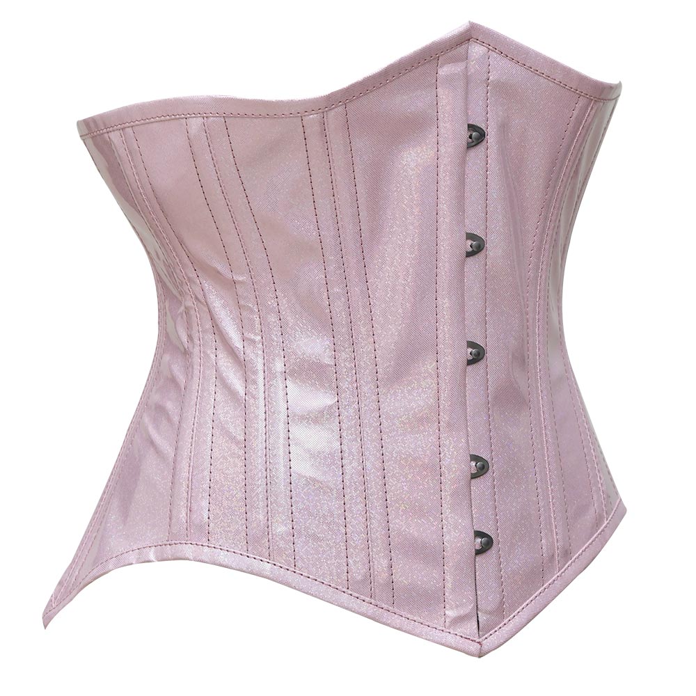 Pink PVC corset top - – Leather Miss Bust Corset Online Under
