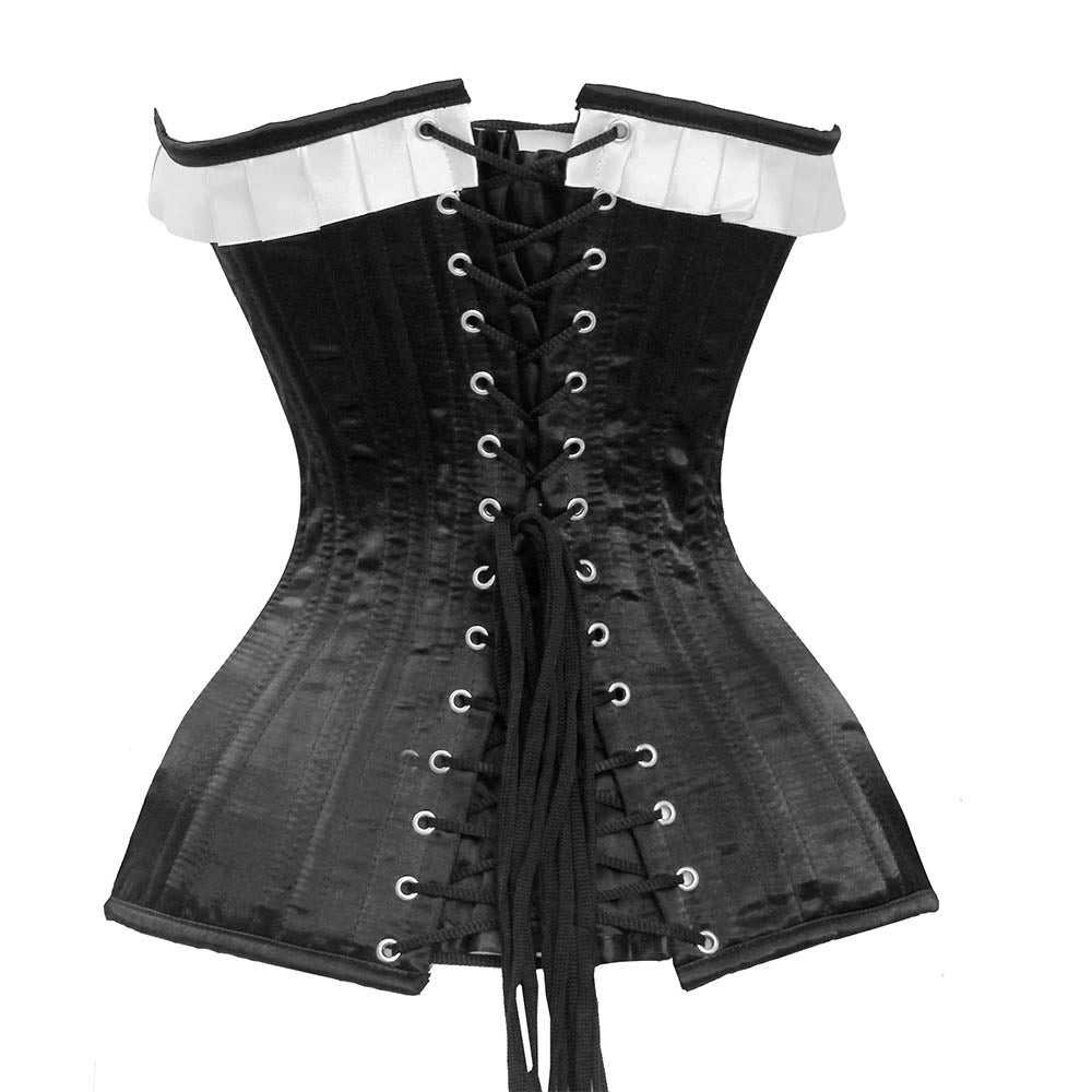 Black lace up corset - Ribbon corsets - Over the Bust – Miss Leather Online