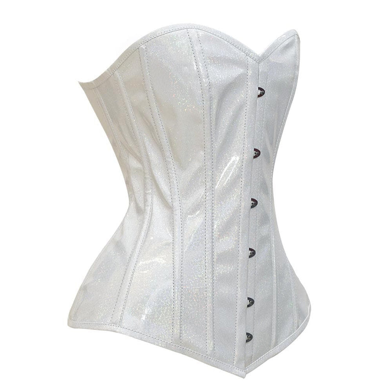 Corsage Corset White Leather Curved Normal Long ln21