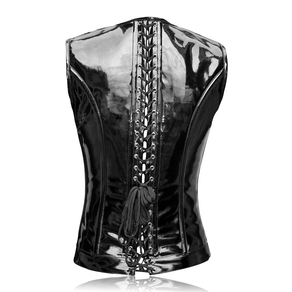 Latex waist cincher vest Mens Corset Vest Miss Leather Online