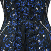 Blue Plus size steampunk Over Bust corset 