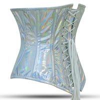 Shiny Silver Half Bust corset